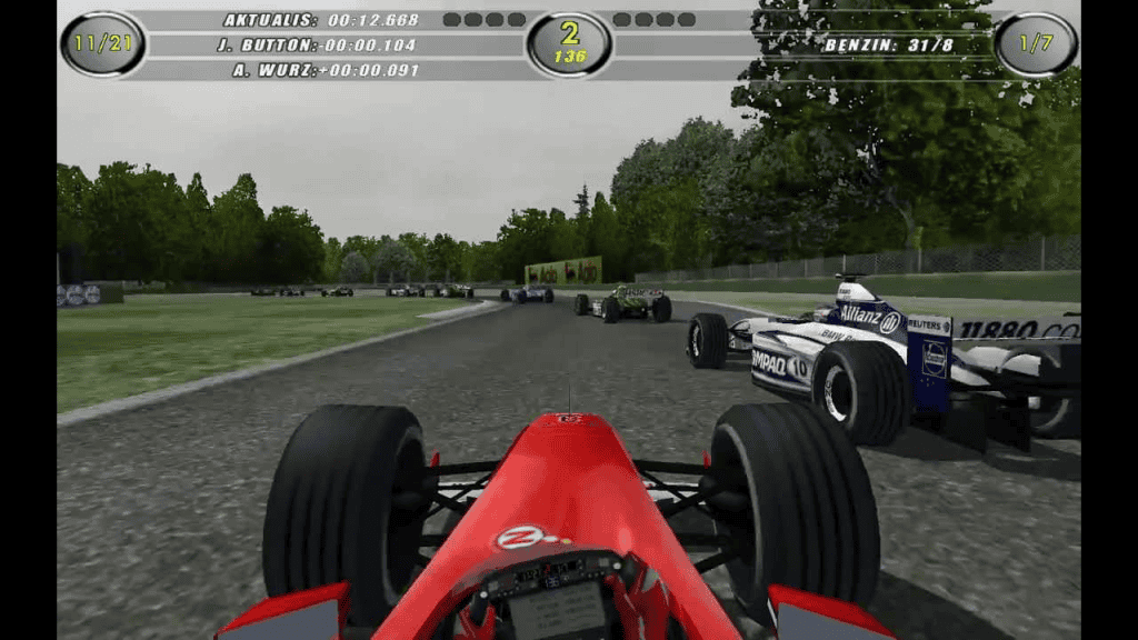 Image shows a formula car a red stop on pit stop