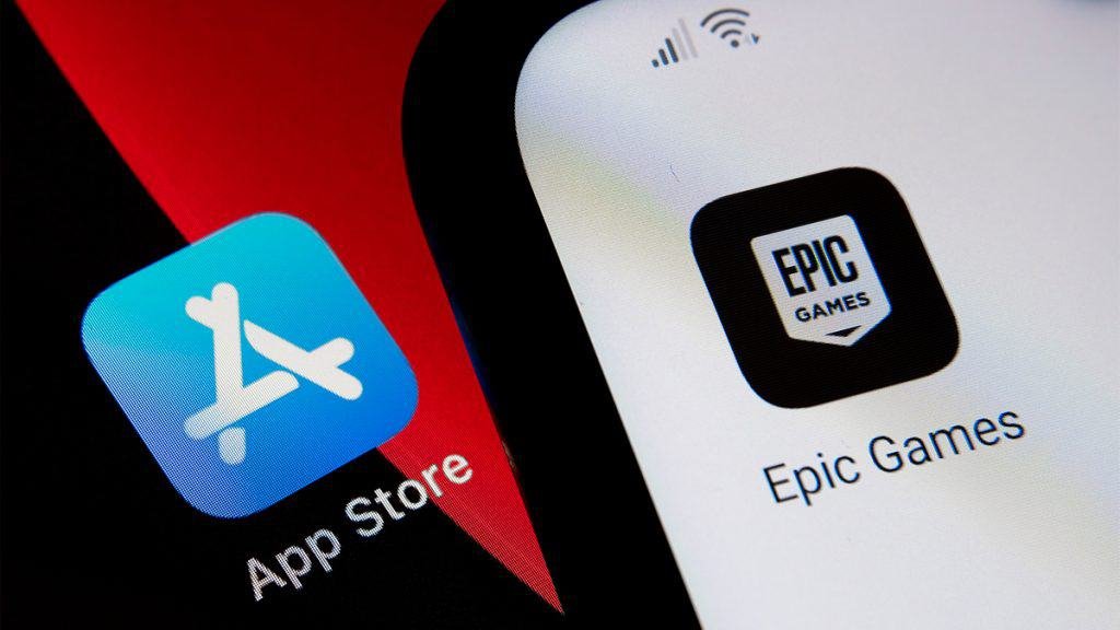 Apple's Apple App Store icon alongside Epic Games