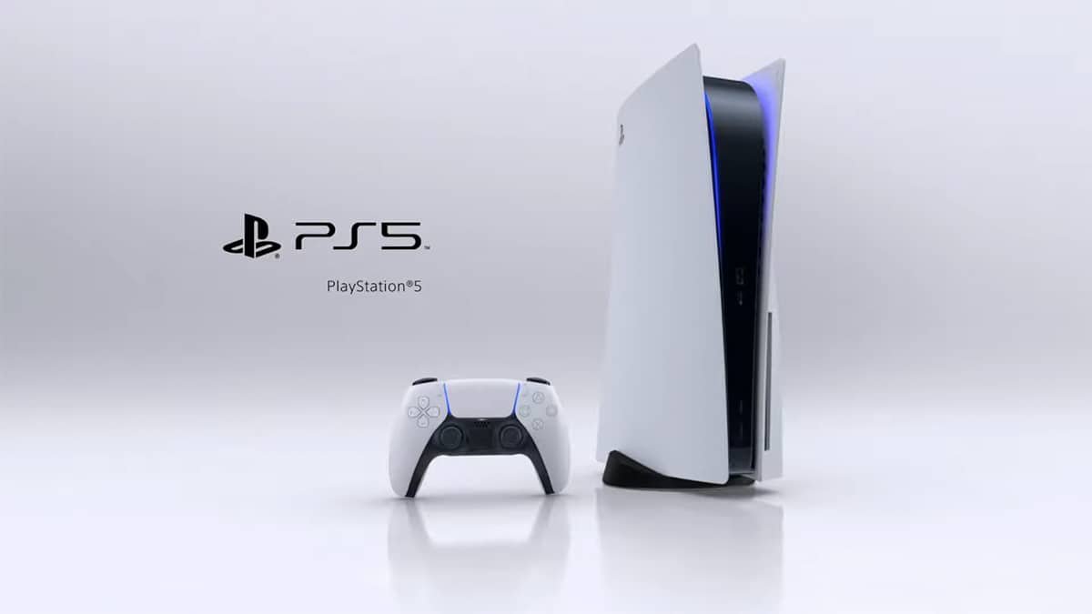 PS5 console with side control