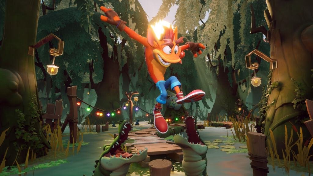 Scene from a phase of the game 'Crash Bandicoot 4: Its About Time'