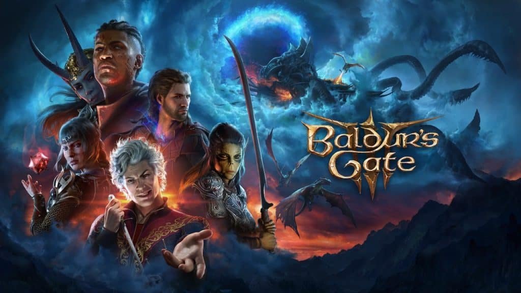 Image shows the cover of the Baldur's Gate 3 game