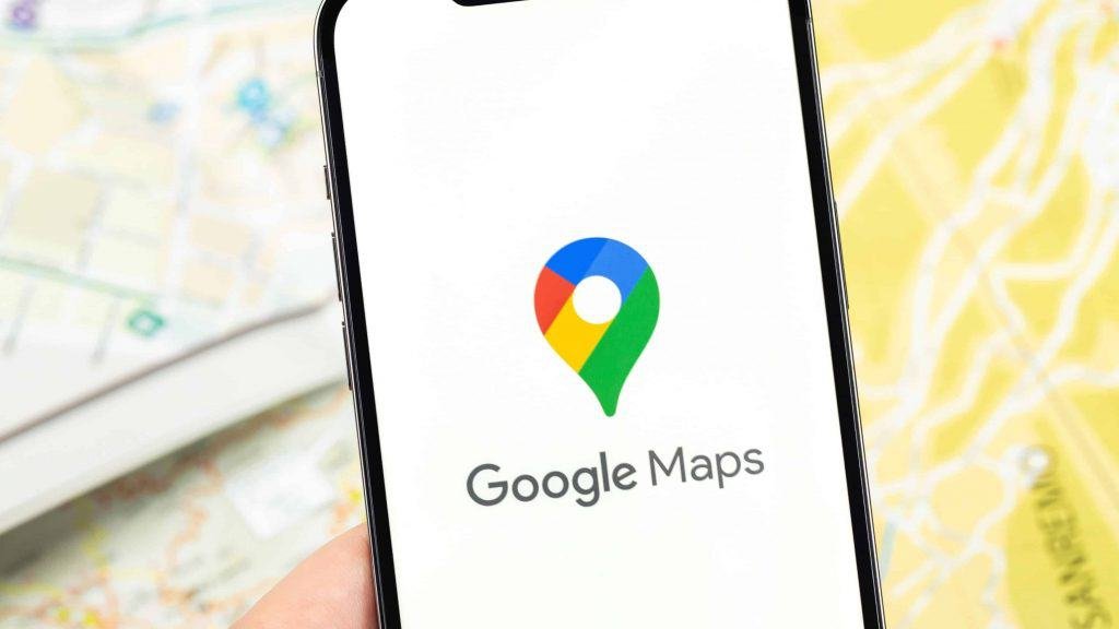 Image shows the Google Maps logo on an Android phone
