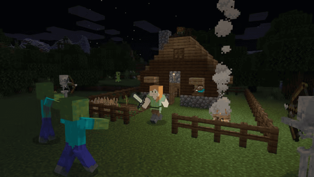 Minecraft game scene