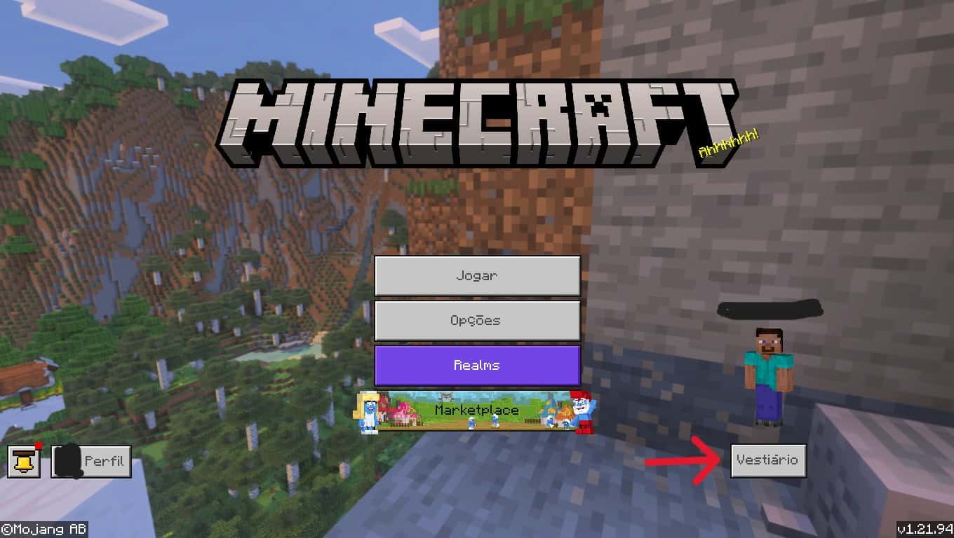 Minecraft's home screen playback (Reproduction: Marcelo Valladão)