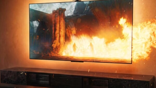 Govee image illustrating its TV backlighting with dragon fire.